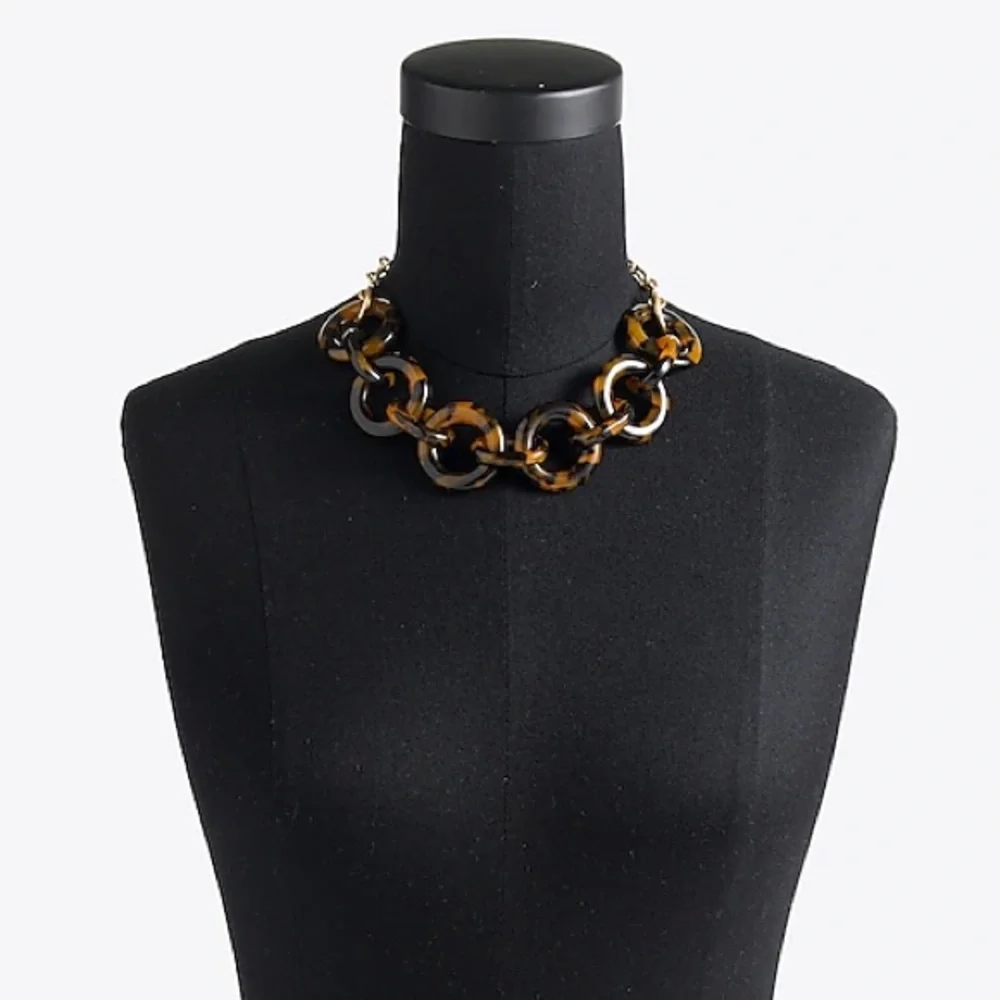J. Crew Lucite Tortoise Link Necklace